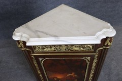Rare Signed Millet Vernis Martin Paint Decorated French Louis XVI Corner Cabinet