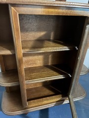 Vintage Glass Front Wooden Curio Hanging 15” Display Cabinet