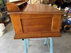 Antique American Clark’s O.N.T. Oak Spool Cabinet /Mercantile Desk, c. 1892 ….