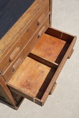 Antique Apothecary Cabinet Slot Machine Stand Wood Drawer Tiger Oak counter VTG