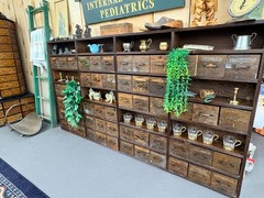 Antique Industrial Vintage Apothecary Hardware Small Parts Cabinet