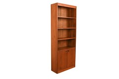 Mid-Century Walnut Hutch Bookcase Cabinet