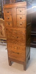 Antique American Quarter-Sawn Oak Globe 8 Drawer File Cabinet Circa 1920