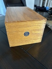 Vintage to Antique Globe Wernicke Lift Top Wooden Light Oak File Box No. 7310-C