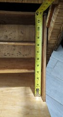 Vintage Boho Chic Coastal Wicker Rattan Drop Front Record Storage Cabinet Table