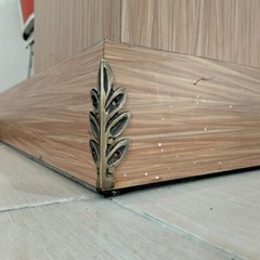 4pcs of Vintage Solid Brass Olive leaf Box Corner Protector Decor Shelf