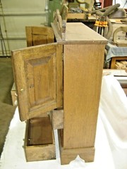 Vintage Oak Sugar Chest with Pierced Crown #1644