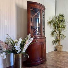 Vintage Drexel Bow Front Federal Corner Cabinet