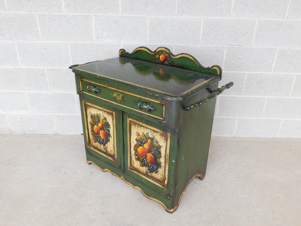 Antique Signed Peter Ompir Hand Paint Wash Stand