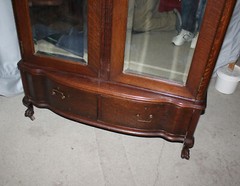 Antique Quarter Sawn Oak Wardrobe – Double Door Beveled Mirror