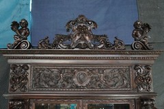 Important Pair Antique R.J. Horner Renaissance Revival Mahogany Bookcase Cabinet
