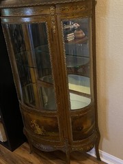 Mid to late 1700’s French Curio Cabinet Louis XV Style Vernis Martin Vitrine