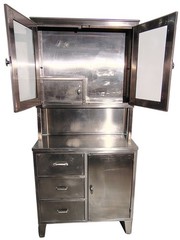 Blickman 7956 Freestanding Stainless Steel Medical Glass Cabinet