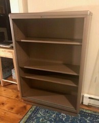 Yawman and Erbe Metal Cabinet – blush pink, glass doors – EXCELLENT Condition