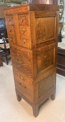 Antique American Quarter-Sawn Oak Globe 8 Drawer File Cabinet Circa 1920