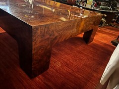 Vintage Mid Century Modern Burled Walnut Cocktail Coffee Table