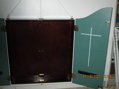 Wooden Wall Hanging Display Curio Cabinet With Magnetic Latched Doors