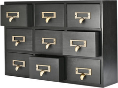 Apothecary Cabinet 9 Drawers Wooden Desktop Organizer for Home Office Jewelry