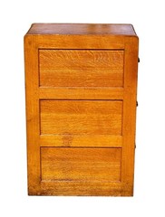 Antique Arts & Crafts Tiger Oak Three Drawer Office File Cabinet