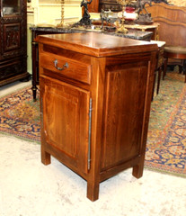 French Antique Chestnut Cabinet with One Door & One Drawer