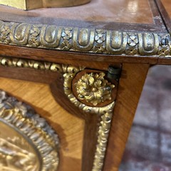 French Original King wood gilded bronze figures Luis phillipe cabinet Circa 1880