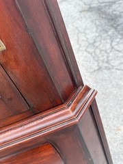 Antique Cherry 2 part corner cupboard cabinet original surface 1820 Pa 16 Light