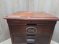 rare antique 1800’s hand made painted National Cabinet file letter cabinet box