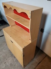 Antique Vintage Childrens Play Kitchen China Cupboard Hutch