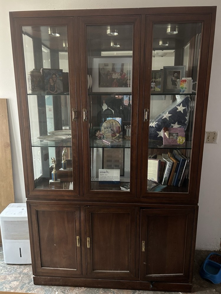 Ethan Allen Canova Campaign Style China Cabinet