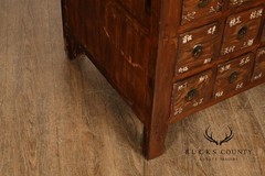 Antique Chinese Elm Wood Apothecary Cabinet With Multiple Drawers