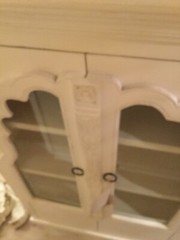 Antique Cabinet Hutch Carved Rose French Provincial Country Display Case Curio