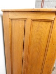 Antique REAL DEAL c1915 ALL Original Oak Ice Box Bar Storage Cabinet Chest VG