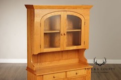 Hunt Country Furniture Oak Step Back Hutch China Cabinet