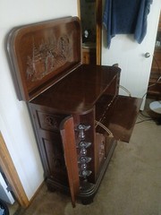 George Zee Asian Chinoiserie Bar Cabinet ANTIQUE