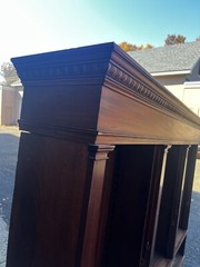 WOW vintage antique mahogany post Office work cabinet 83” L x 101” H x 15.5” D