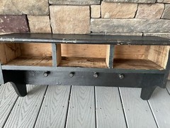 Hand Made Solid Wood Vtg Office Utility Old Farmhouse Wall Mount 3 Drawr Cabinet