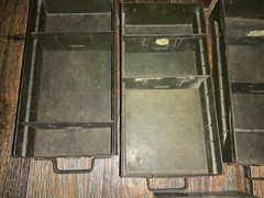 Antique wood 5 Green drawer Cabinet tool file box Vintage 18’’ tall 12’’ depth