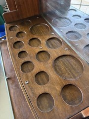 🍸Antique Prohibition Era Liquor Cabinet / Hidden Bar Leather Wrapped 1920s VTG