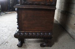 Important Pair Antique R.J. Horner Renaissance Revival Mahogany Bookcase Cabinet