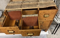 Yawman and Erbe Mfg Co. Antique Wood File. 23 Drawers 2 Doors 2 slide out trays.