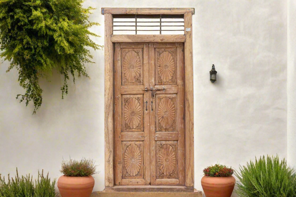 Tall Antique Indo-Portuguese Entrance Door