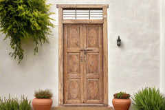 Tall Antique Indo-Portuguese Entrance Door