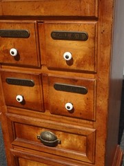 Vintage French Country Storage Cabinet ~ 4 Drawers & Cabinet w Shelves