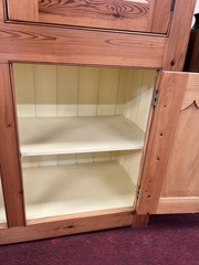 LARGE PINE FOUR-DOOR LARDER CUPBOARD