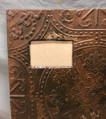 Decorative Salvaged 23″ SQ. Tin Ceiling Wrapped Quad Picture Frame Old 1064-25B