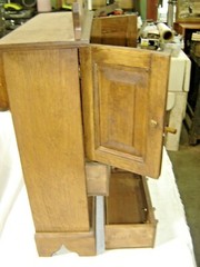 Vintage Oak Sugar Chest with Pierced Crown #1644