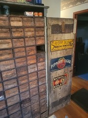 Antique Hand Made Flower Mill/ Apothecary 91 Drawers Wow RARE!!! Cabinet Only