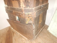 Antique Corner Cupboard Cabinet Blind doors Early Primitive 2 piece
