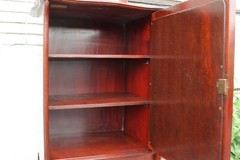 19th Century Cherry wood Cabinet with 2 Mirrors and Key