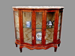 Showcase Sideboard Louis XVI French Antique Vitrine Marble Top 19th Century